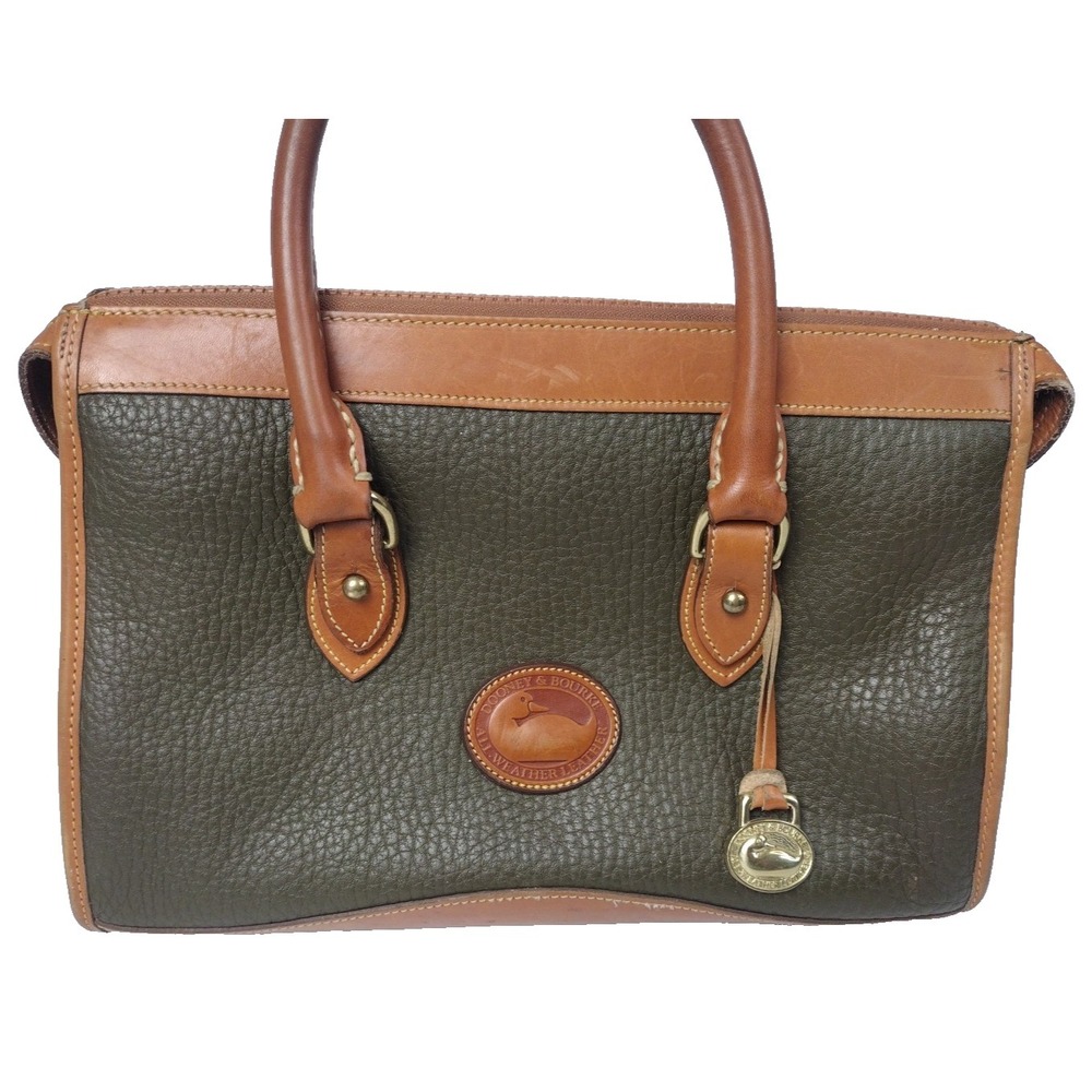Dooney & Bourke All Weather Leather Forest Green Hand Bag Purse Satchel USA Made
